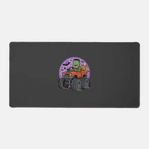 Frankenstein Monster Truck Halloween Graphic Desig Desk Mat