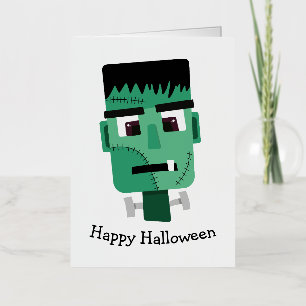 Frankenstein Monster's Head Foil Greeting Card