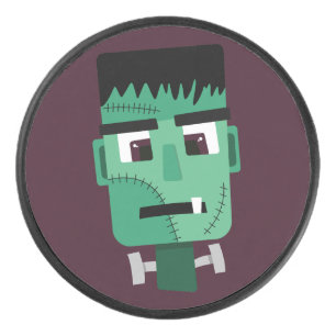 Frankenstein Monster's Head Hockey Puck