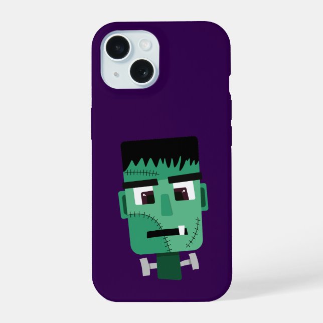 Frankenstein Monster's Head iPhone 15 Case (Back)