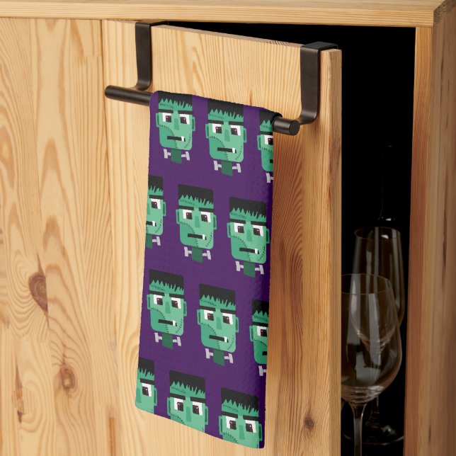 Frankenstein Monster's Head Kitchen Towel (Thirds Fold)