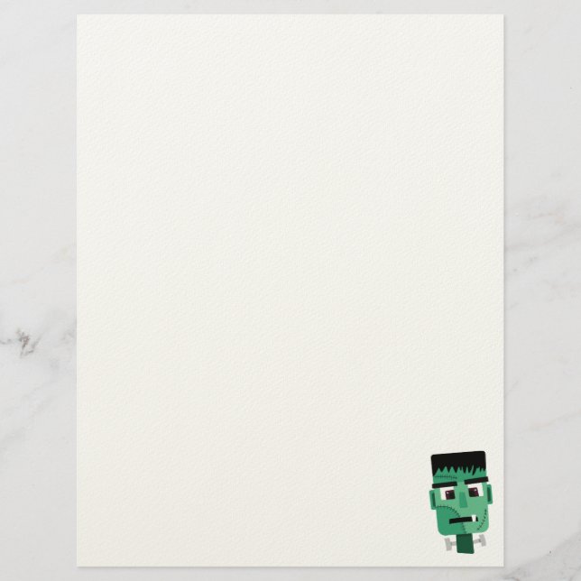 Frankenstein Monster's Head Letterhead (Front)