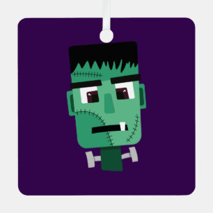 Frankenstein Monster's Head Metal Ornament