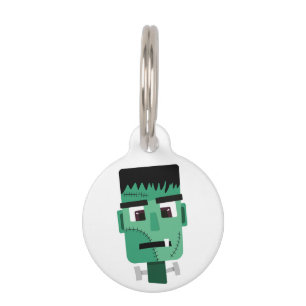 Frankenstein Monster's Head Pet Tag