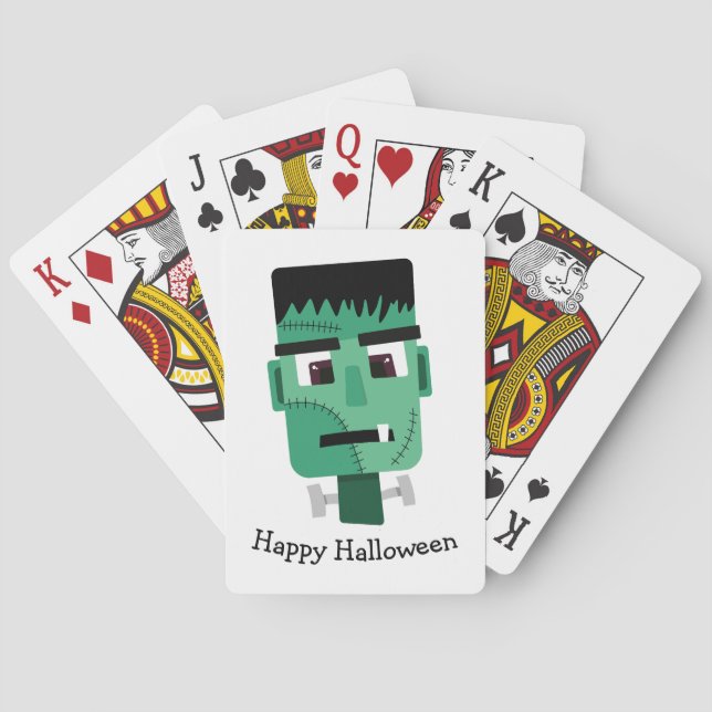 Frankenstein Monster's Head Playing Cards (Back)