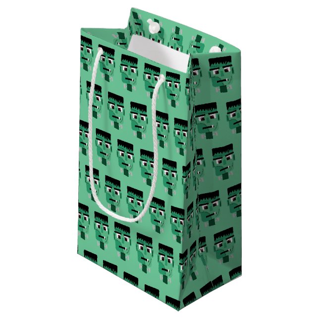 Frankenstein Monster's Head Small Gift Bag (Front Angled)