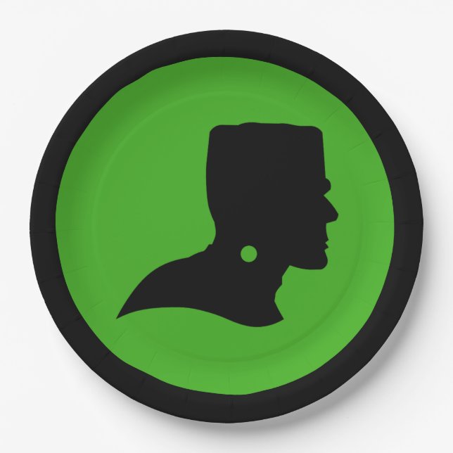Frankenstein Monster's Silhouette Paper Plate (Front)