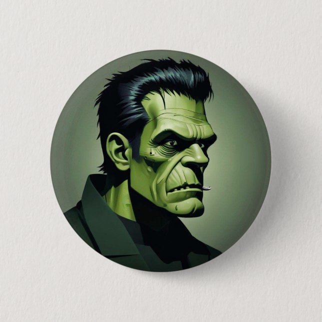 Frankenstein pin/button 2 inch round button (Front)
