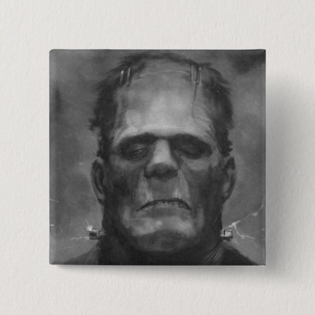 Frankenstein Pin/Button 2 Inch Square Button (Front)