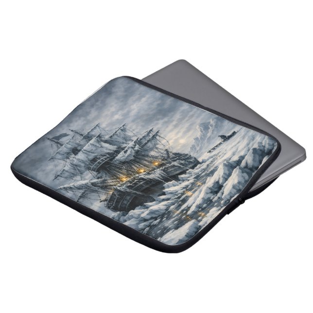 Frankenstein’s Arctic Pursuit by BurnsInHell Laptop Sleeve (Front Top)