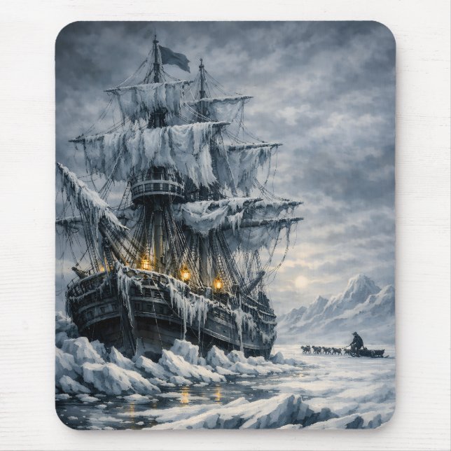 Frankenstein’s Arctic Pursuit by BurnsInHell Mouse Pad (Front)