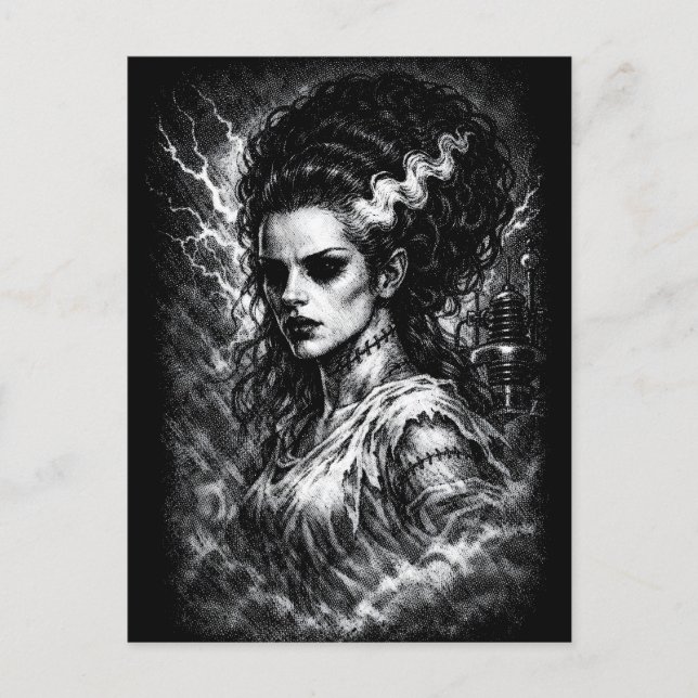 Frankenstein’s Bride — Resurrected by BurnsInHell Postcard (Front)