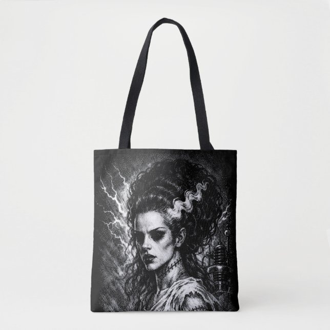 Frankenstein’s Bride — Resurrected by BurnsInHell Tote Bag (Front)