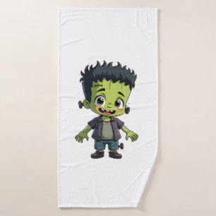 Frankenstein�s Monster � Cute Halloween Cartoon Sh Bath Towel