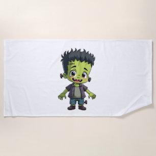 Frankenstein’s Monster – Cute Halloween Cartoon Sh Beach Towel