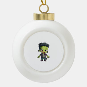 Frankenstein’s Monster – Cute Halloween Cartoon Sh Ceramic Ball Christmas Ornament