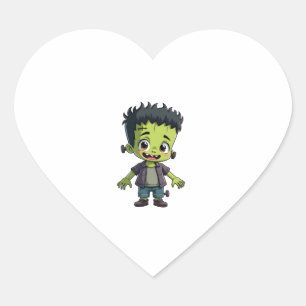 Frankenstein’s Monster – Cute Halloween Cartoon Sh Heart Sticker