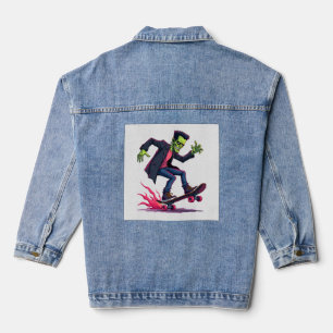 Frankenstein Skater � Cool Halloween Streetwear Sh Denim Jacket