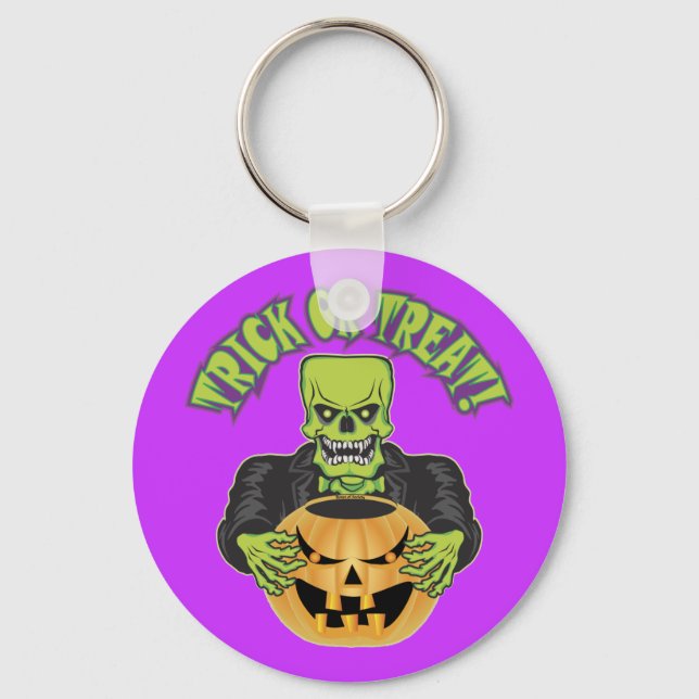 Frankenstein Skull Keychain (Front)