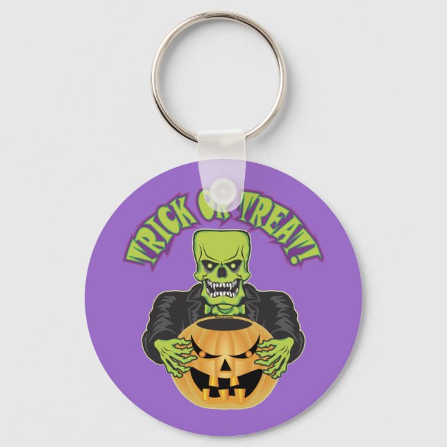 Frankenstein Skull Keychain (Front)