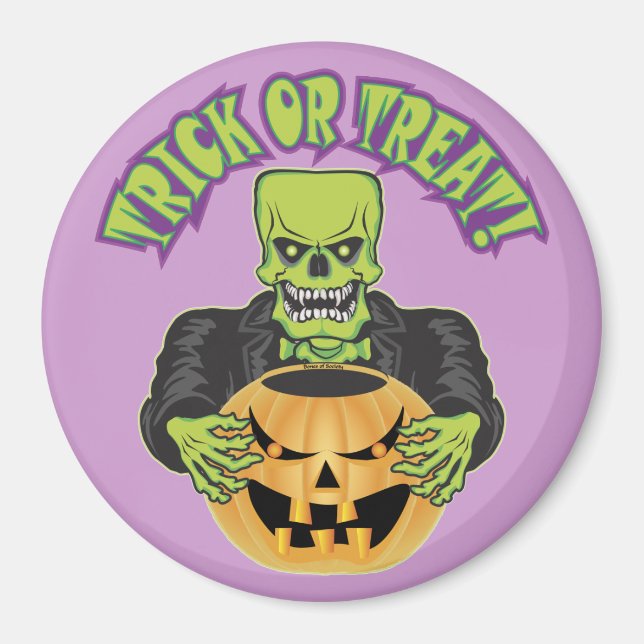 Frankenstein Skull Magnet (Front)