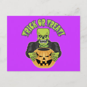 Frankenstein Skull Postcard