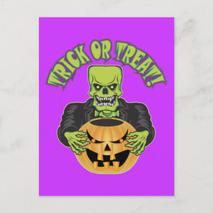 Frankenstein Skull Postcard