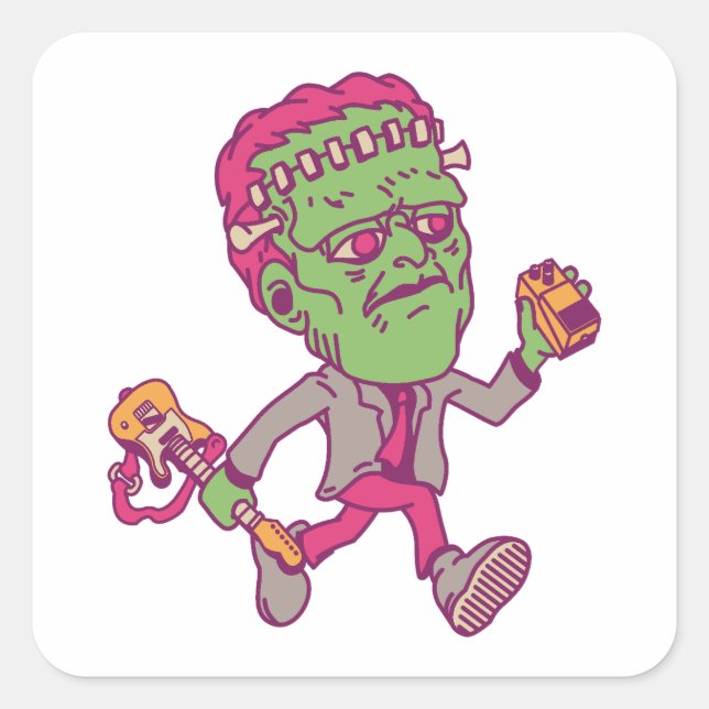Frankenstein x Guitar Square Sticker (Front)