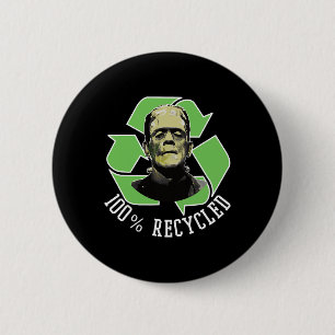Frankenstein's Monster - 100% Recycled S Funny Hal 2 Inch Round Button