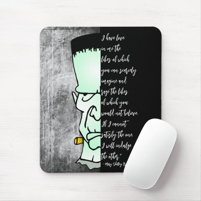 Frankenstein's Monster, Shelley Love & Rage Quote Mouse Pad (With Mouse)