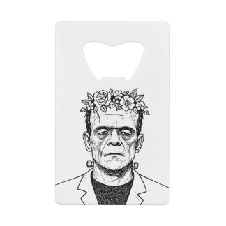 FRankenstien avec une couronne de fleurs