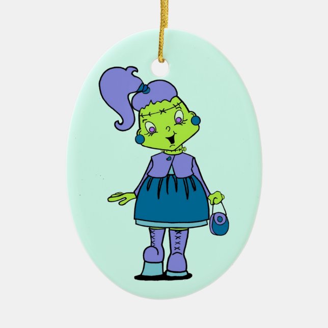 Frankenstina Ceramic Ornament (Front)