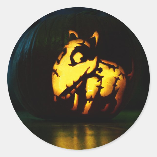 Frankenweenie pumpkin classic round sticker (Front)