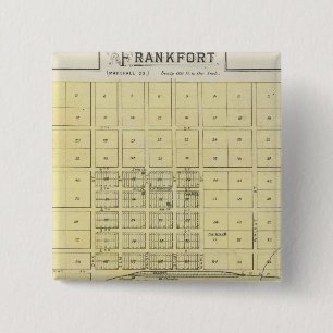 Frankfort, Home City, Bremen, and Herkimer, Kansas 2 Inch Square Button