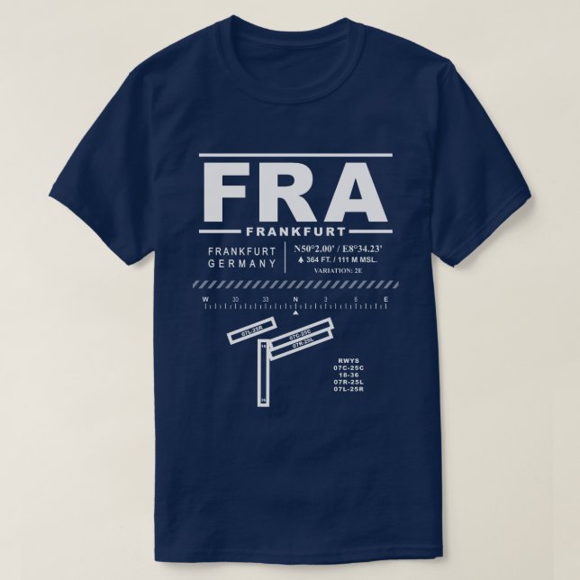 Frankfurt Airport FRA T-Shirt (Design Front)
