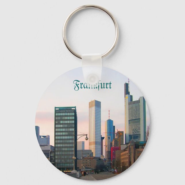 Frankfurt at dusk keychain (Front)