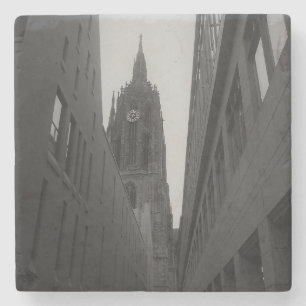 Frankfurt Cathedral Black and White Coaster
