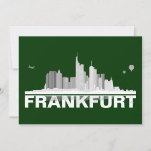 Frankfurt City Skyline Map / Folding Card