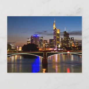 Frankfurt - Cityscape at night postcard