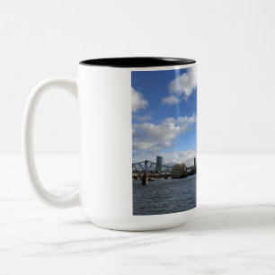 Frankfurt — Eiserner Steg and the Dreikönigskirche Two-Tone Coffee Mug