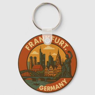 Frankfurt German Skyline Keychain
