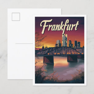 Frankfurt Germany Art Vintage Travel Illustration Postcard