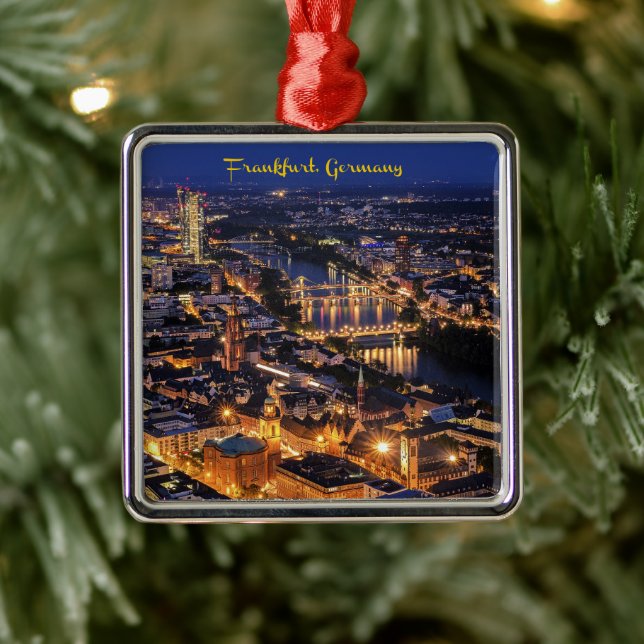 Frankfurt, Germany at Twilight Metal Ornament (Tree)