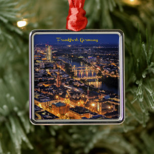 Frankfurt, Germany at Twilight Metal Ornament