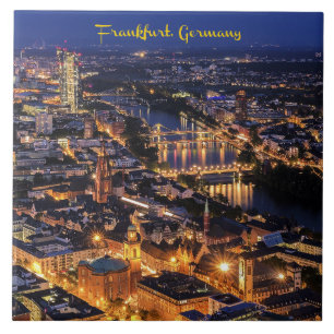 Frankfurt, Germany at Twilight Tile