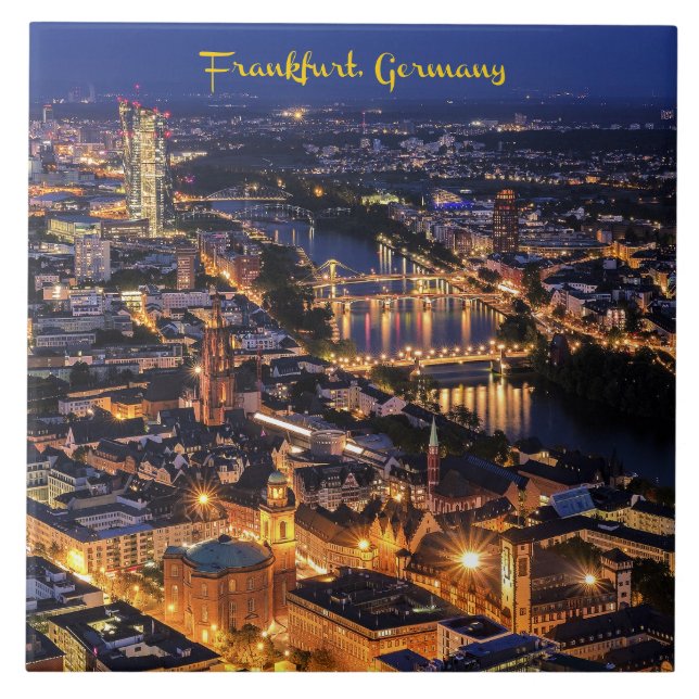 Frankfurt, Germany at Twilight Tile (Front)