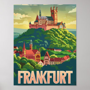 Frankfurt Germany Famous Vintage Travel Place Poster