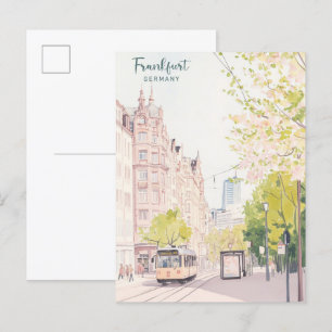 Frankfurt Germany Gouache Art Illustration Travel Postcard