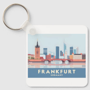 Frankfurt Germany Pastel Travel Keychain