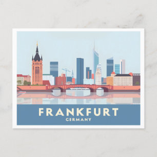 Frankfurt Germany Pastel Travel Postcard